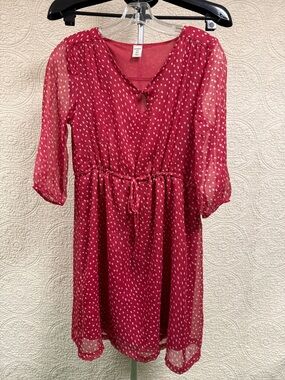 Old Navy Red Polka Dot Tie-Front Dress